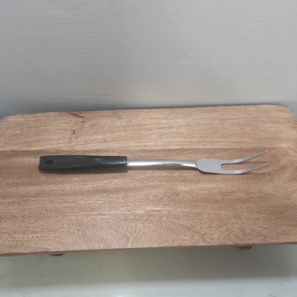 Vintage EKCO USA Stainless Steel 2 Prong Carving Fork Meat Serving Utensil